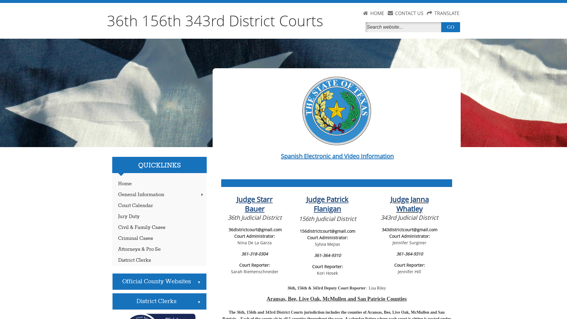 36th 156th 343rd District Courts