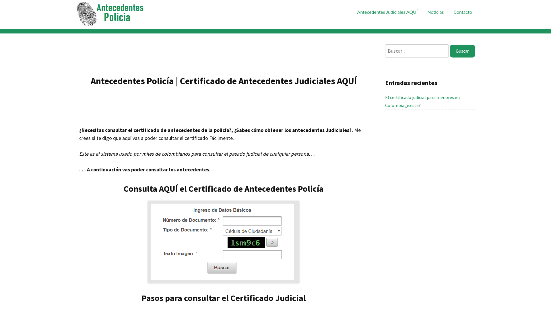 Antecedentes Policía | Certificado de Antecedentes Judiciales AQUÍ