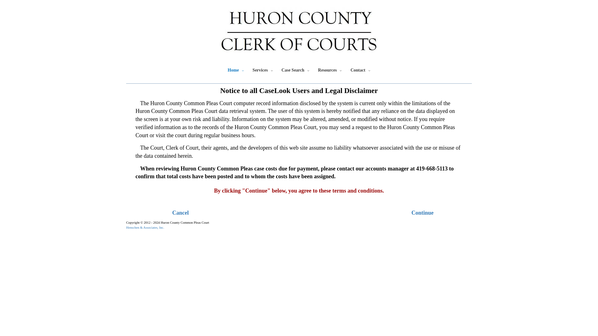 Huron County Common Pleas Court - Record Search