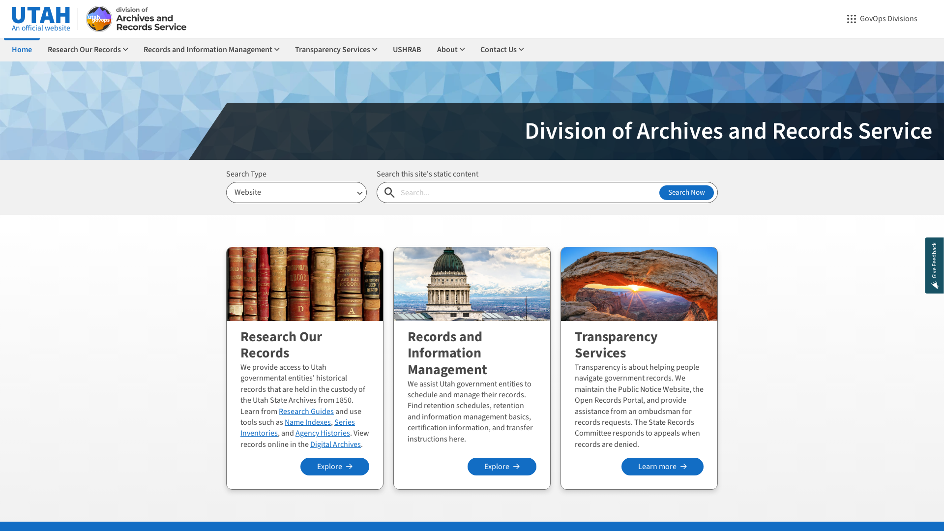 Utah Division of Archives and Records Service