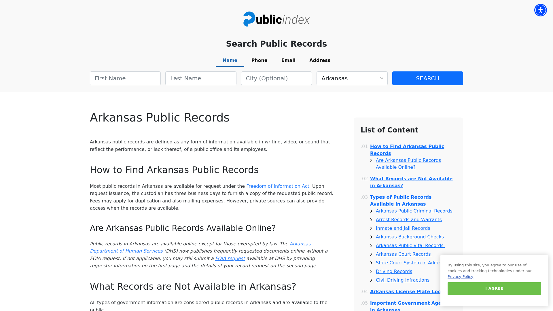 Arkansas Public Records Online - ThePublicIndex