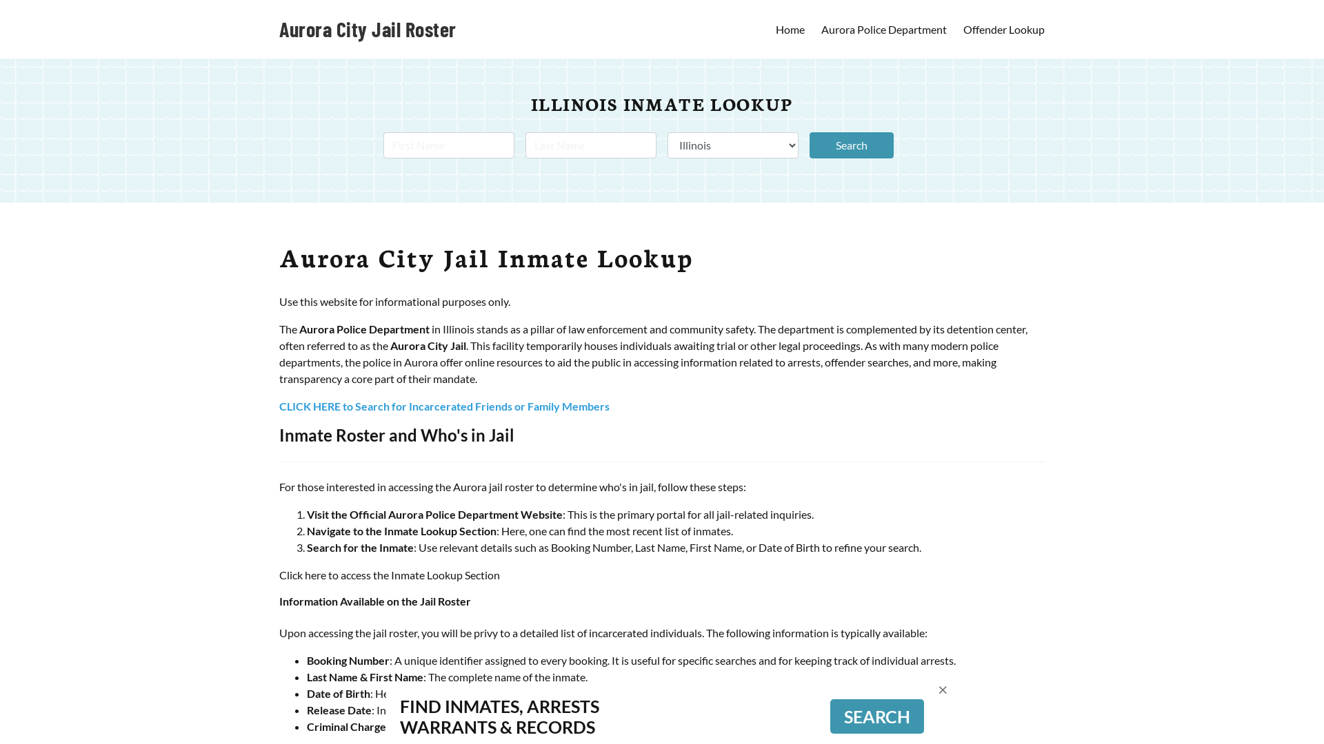 Aurora City Jail, IL Inmate Search, Jail Roster, Bookings