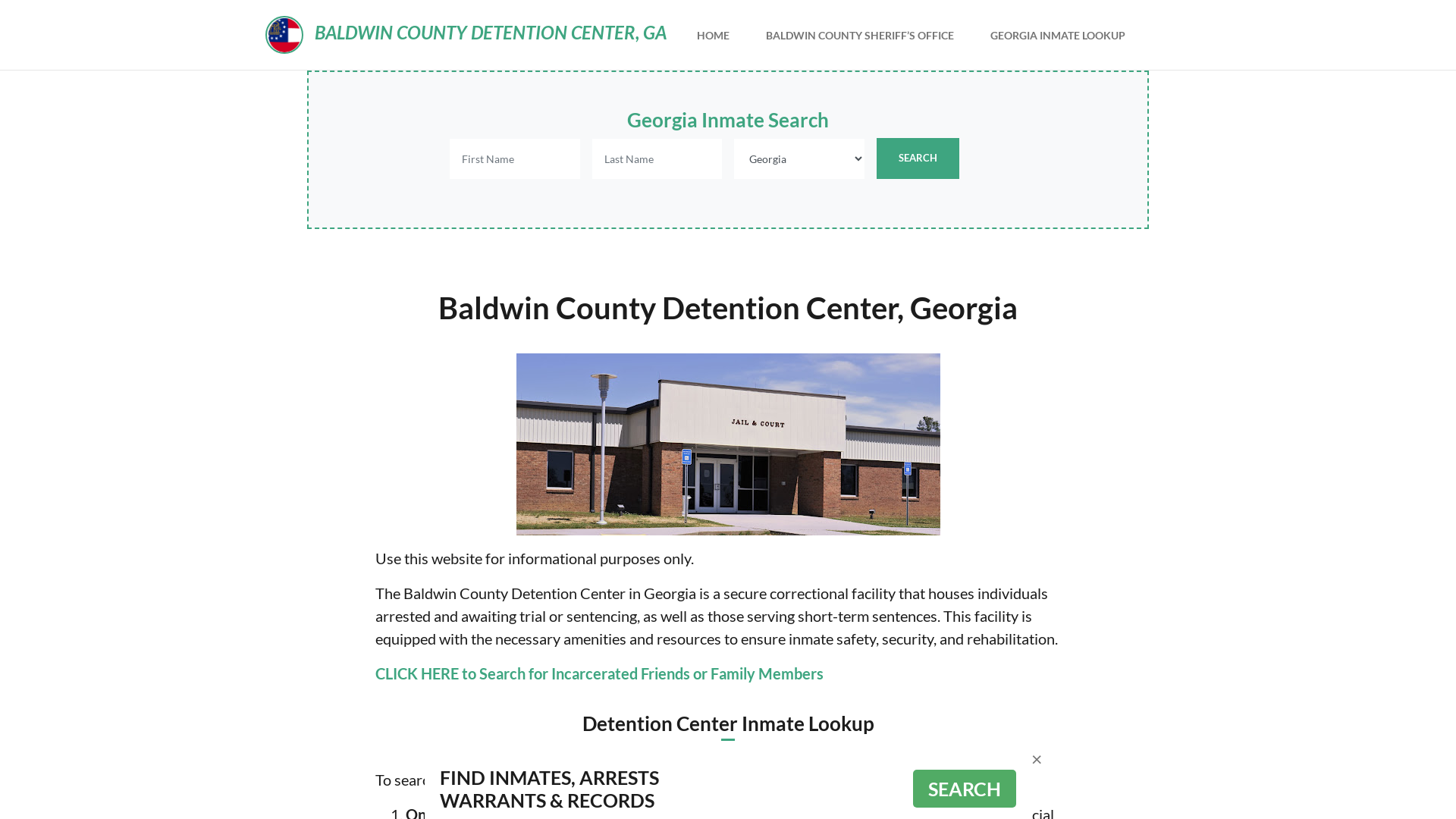 Baldwin County Detention Center, GA Inmate Roster, Offender Search