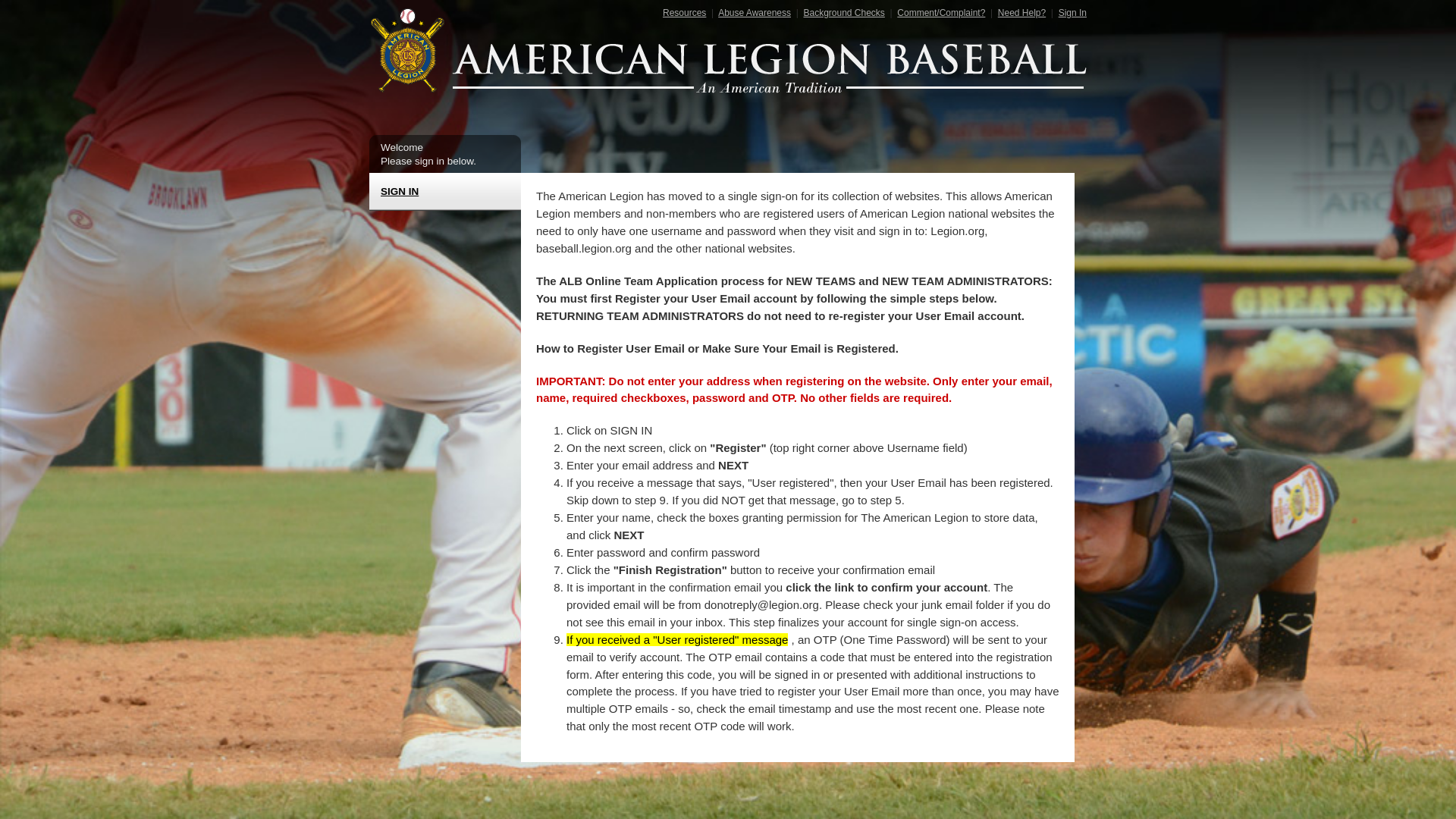 Home | American Legion Baseball Registration