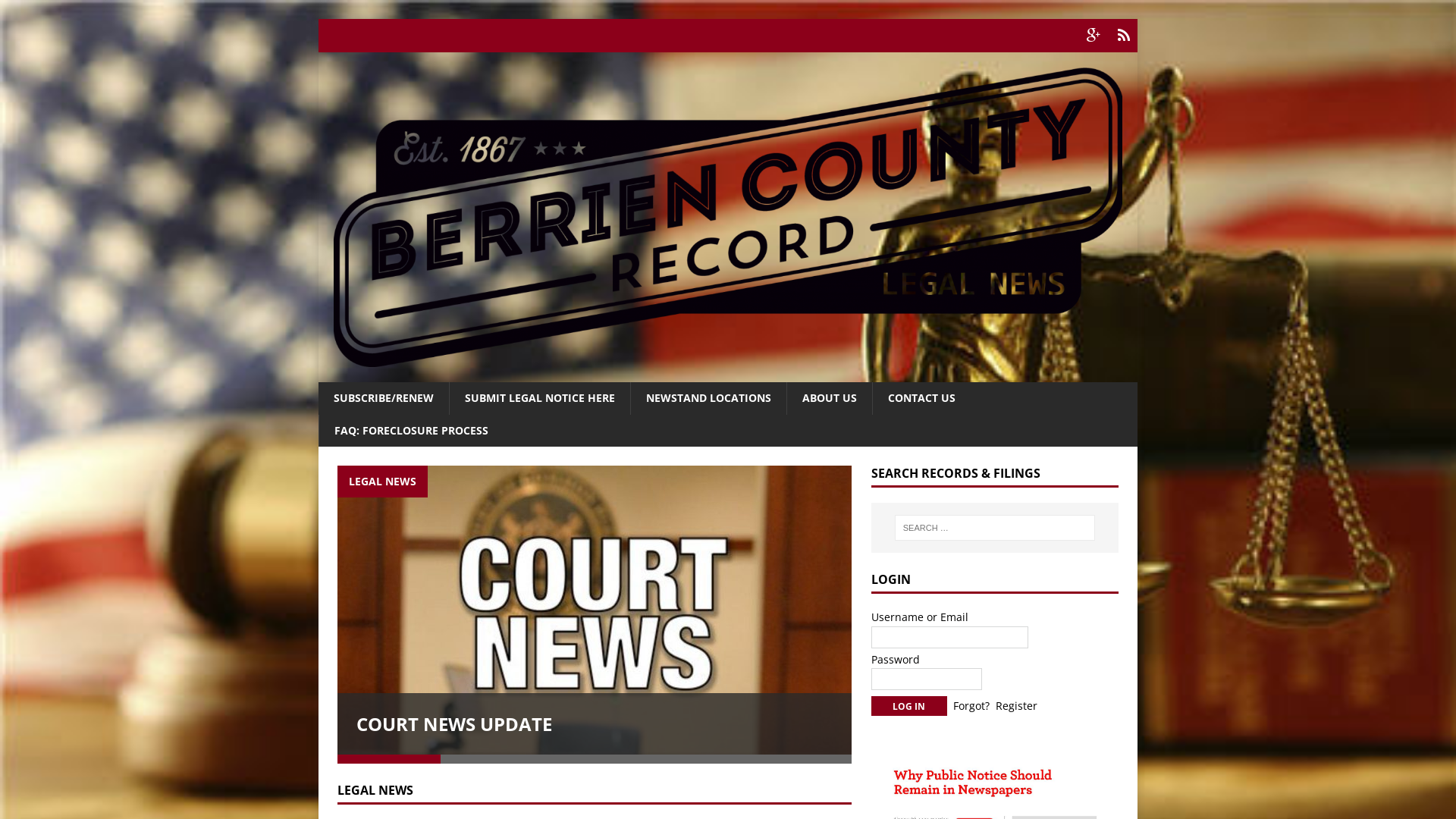 Berrien County Record Legal News – County wide legal & court news