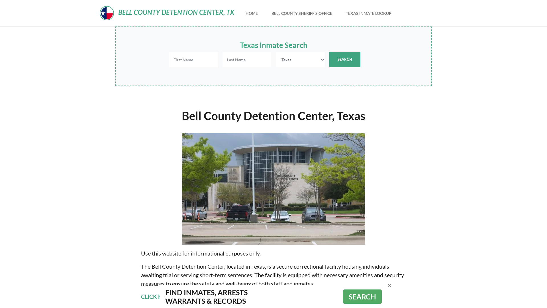 Bell County Detention Center, TX Inmate Roster, Offender Search