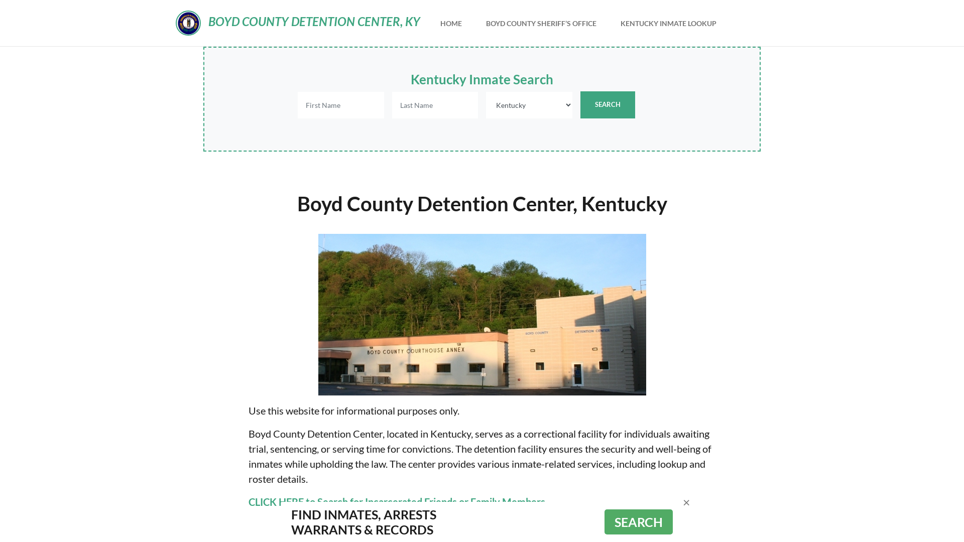 Boyd County Detention Center, KY Inmate Roster, Offender Search