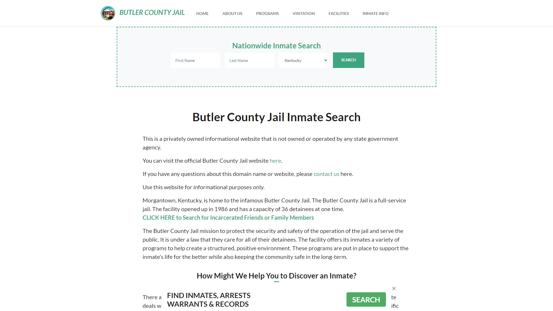 Butler County Jail, MO Detainee Lookup