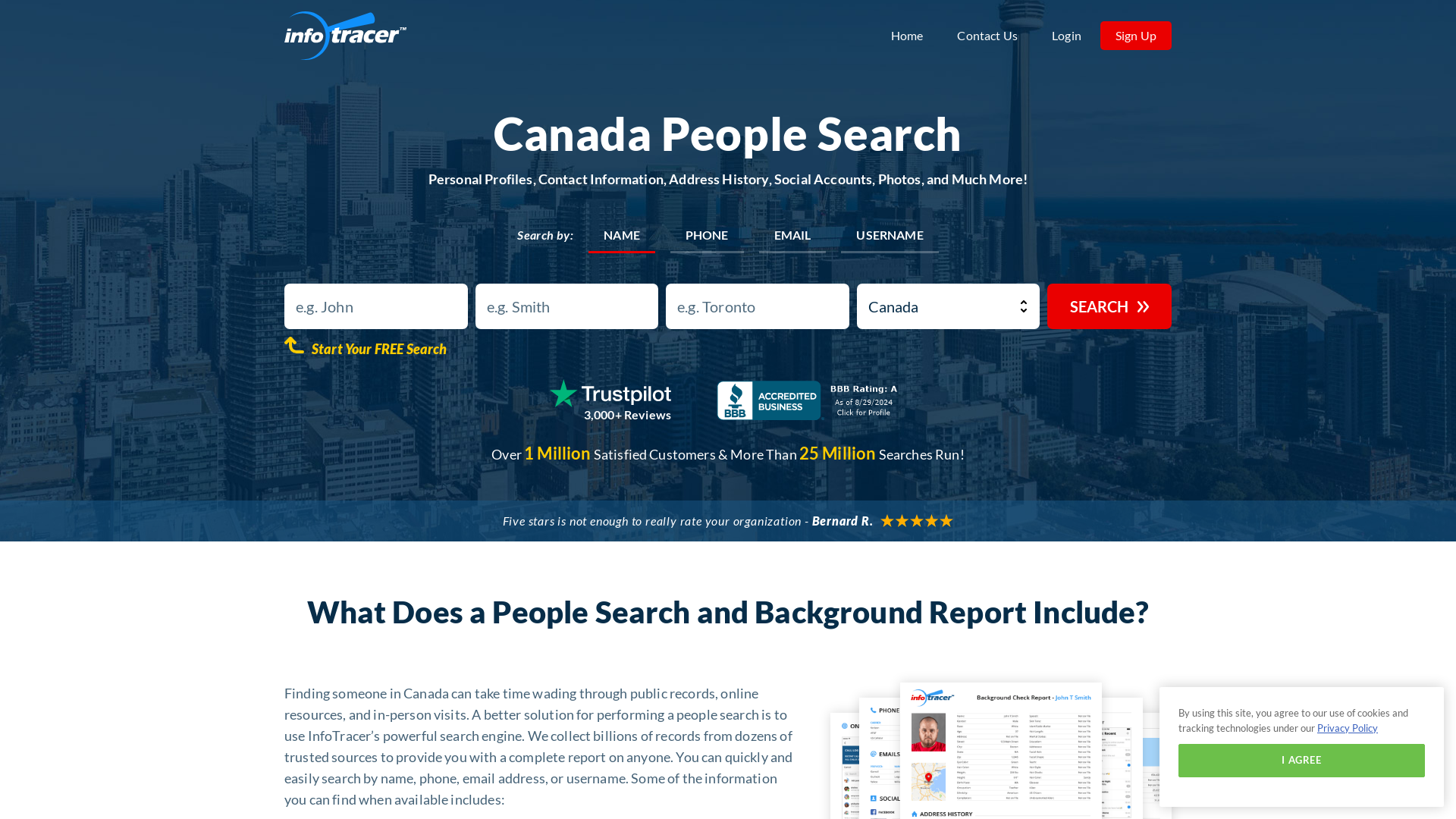 Canada People Search - Reverse Phone Lookup and More - InfoTracer