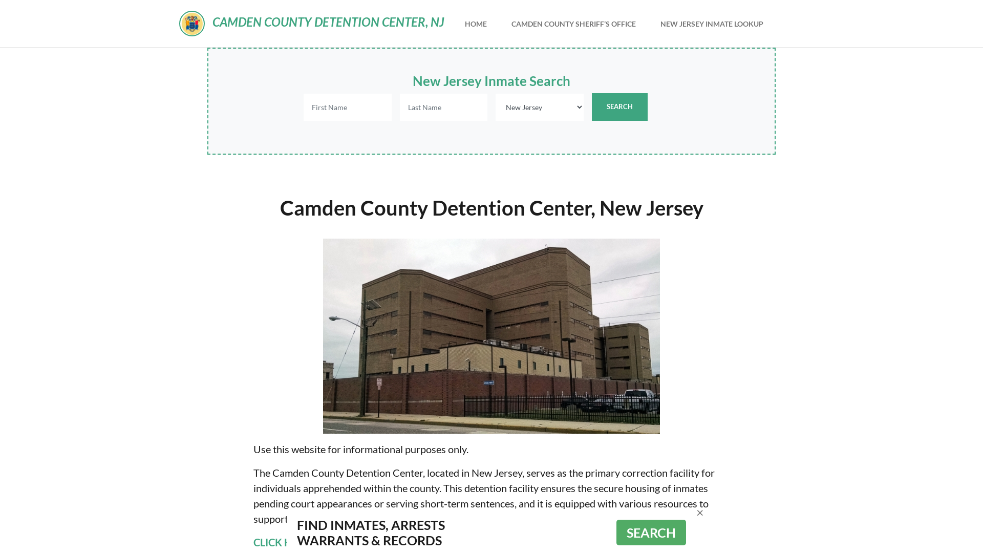 Camden County Detention Center, NJ Inmate Roster, Offender Search