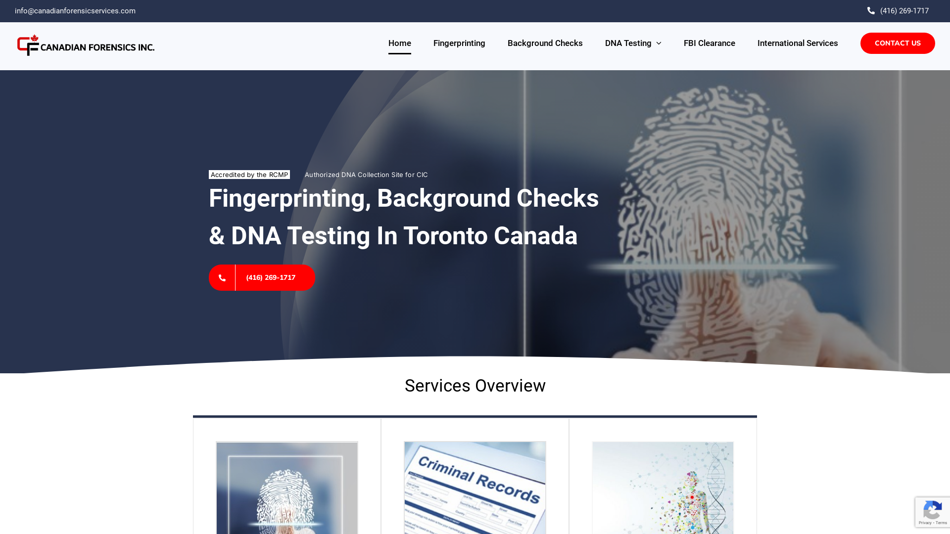 Canadian Forensics Inc - RCMP Fingerprinting, Background Checks and DNA Testing