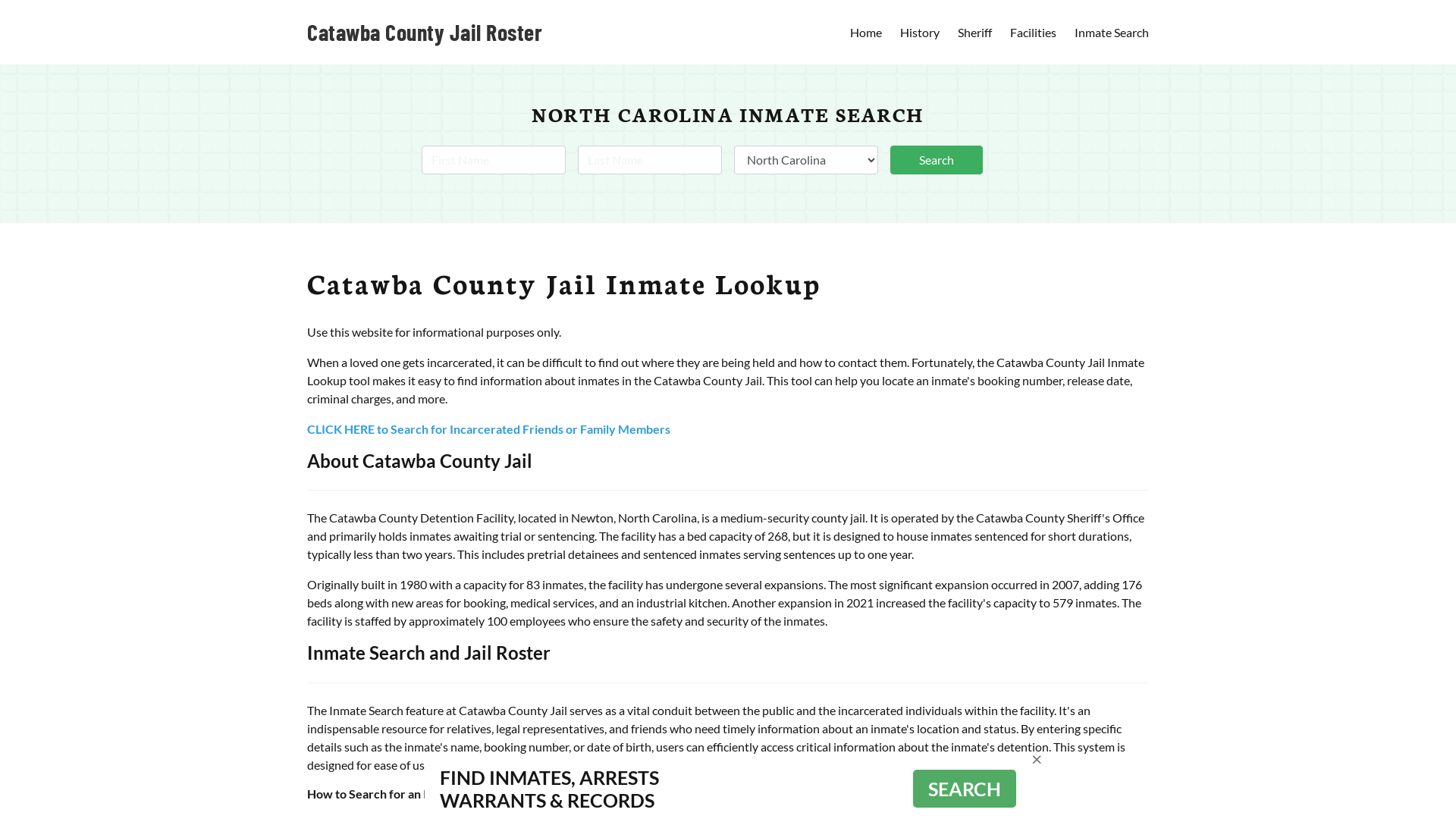 Catawba County Jail Roster Lookup, NC, Inmate Search