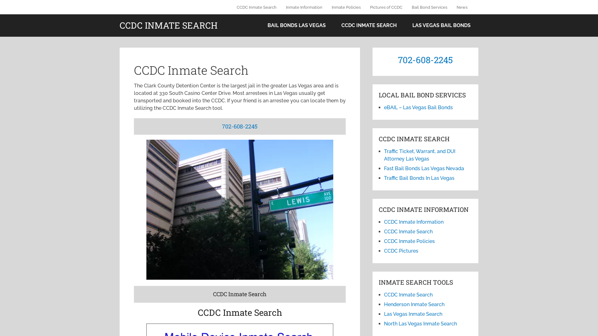 CCDC Inmate Search - Clark County Detention Center