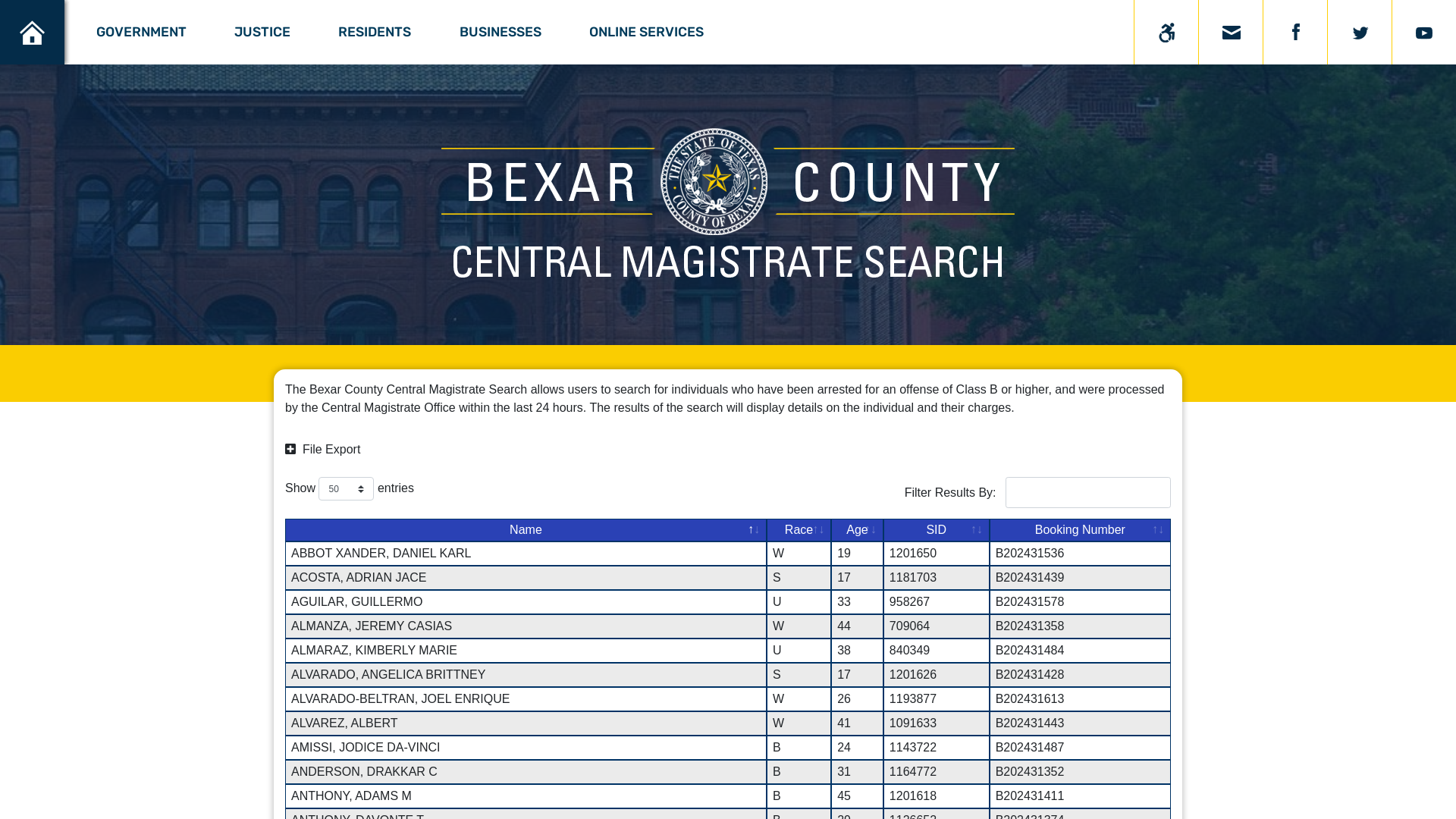 Bexar County Central Magistrate Search