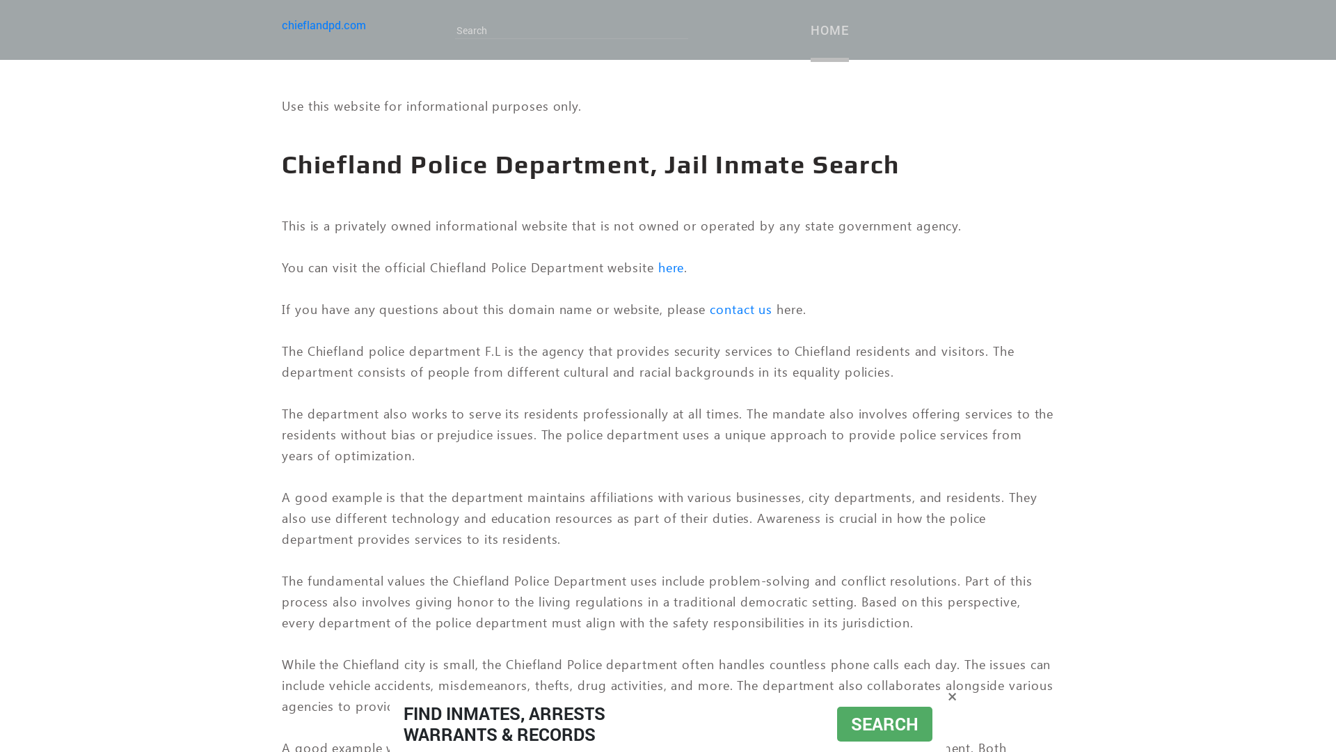 About Chiefland Police Department, FL and Levy County Detention Bureau