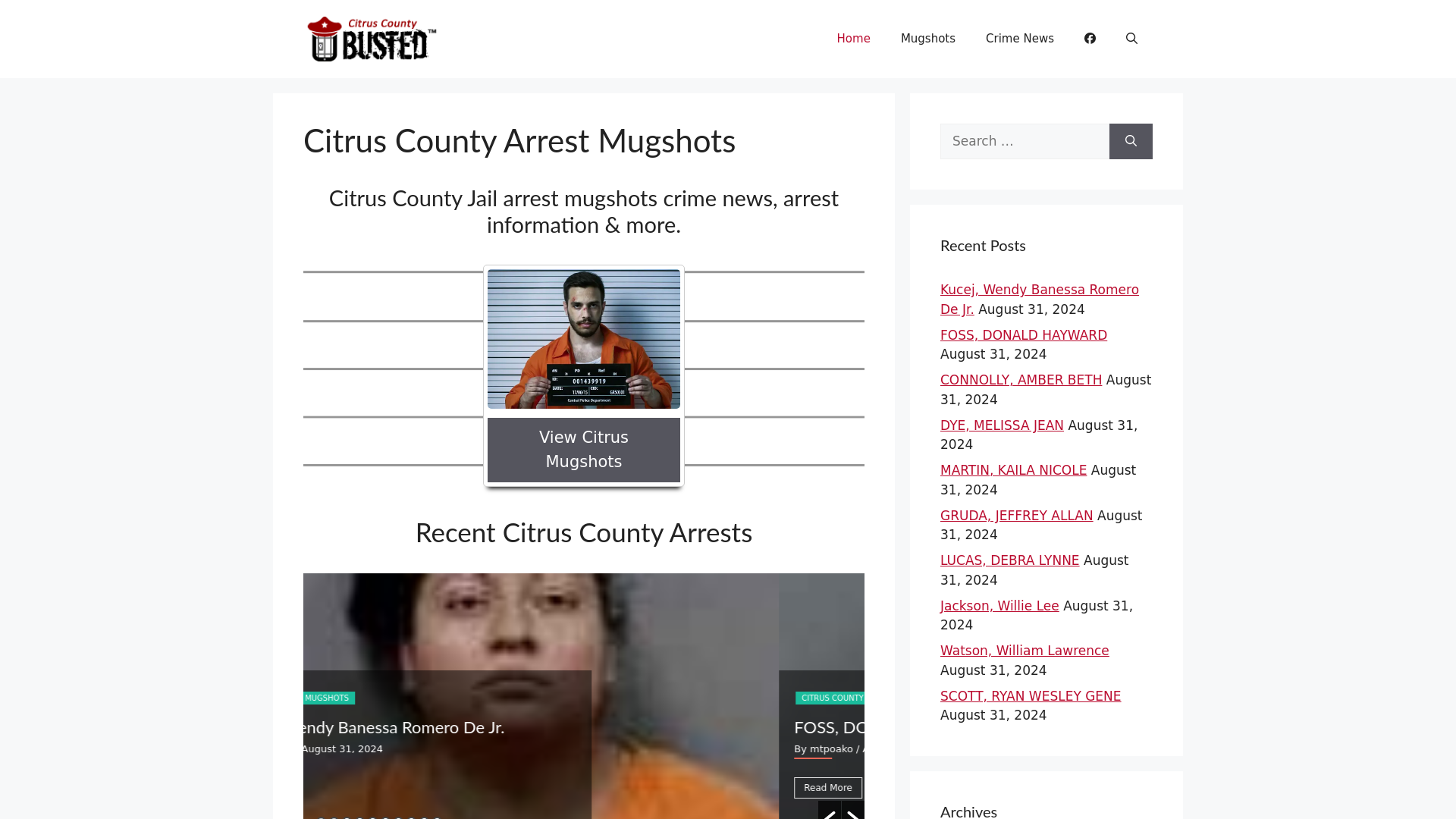 Citrus County Arrest Mugshots - citruscountybusted.com