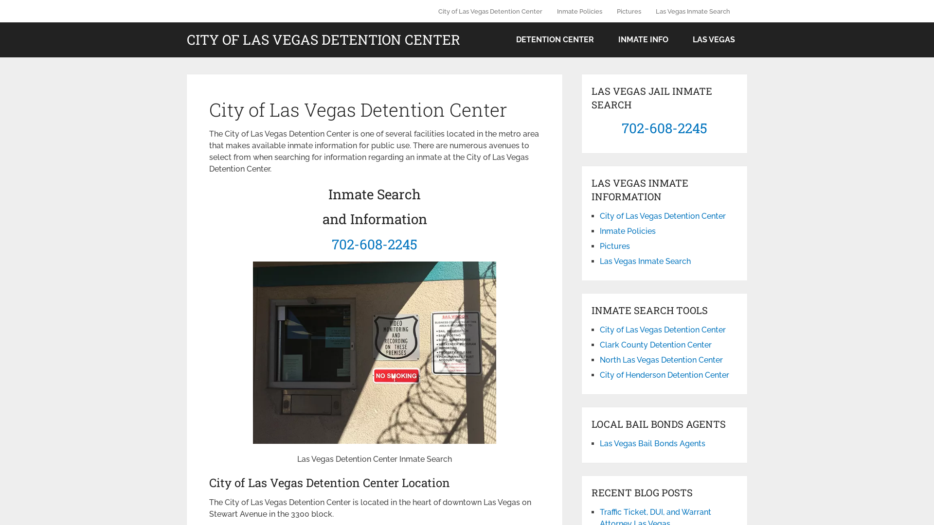 City of Las Vegas Detention Center - Inmate Search