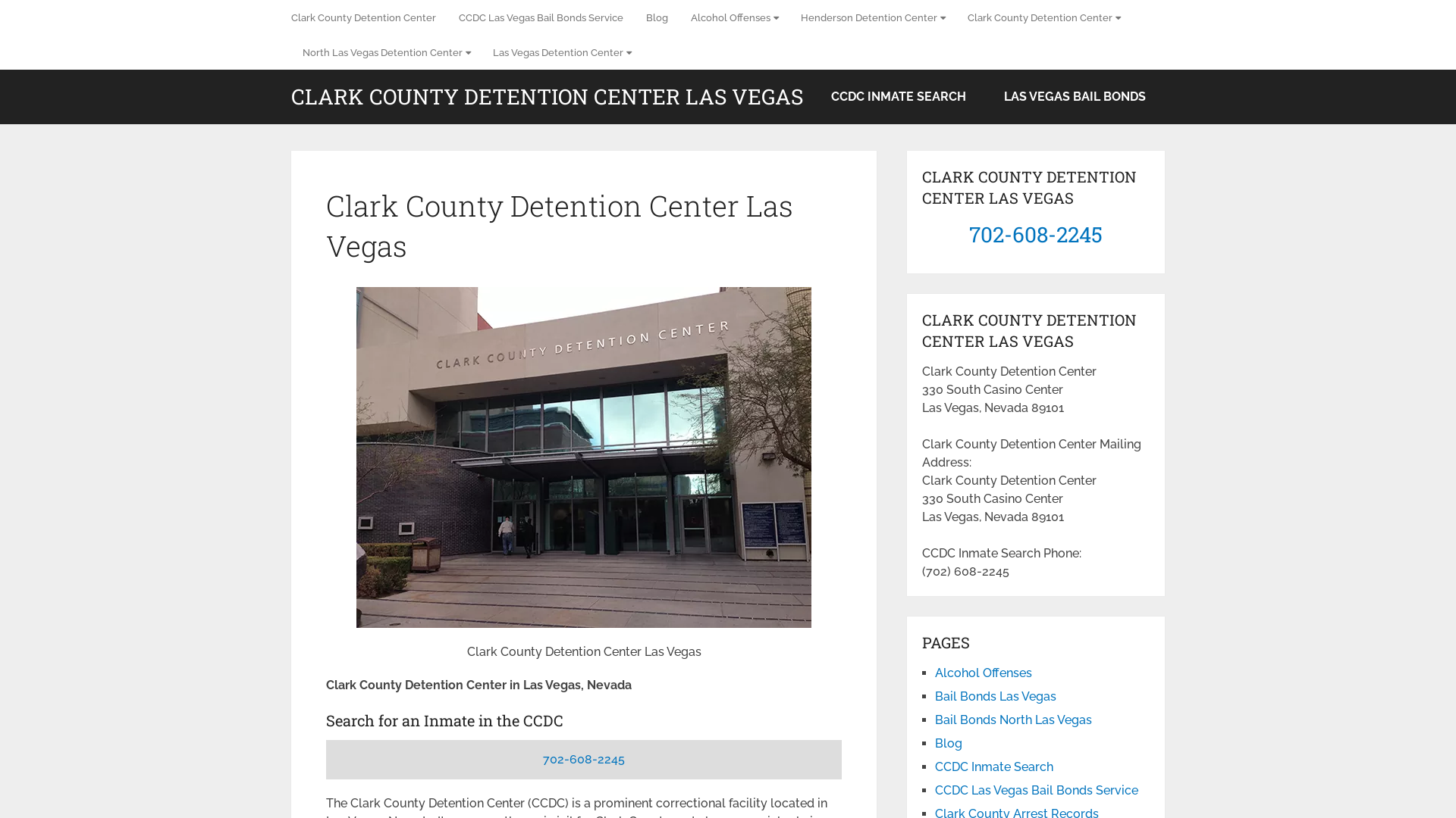 Clark County Detention Center Las Vegas - CCDC Inmate Search