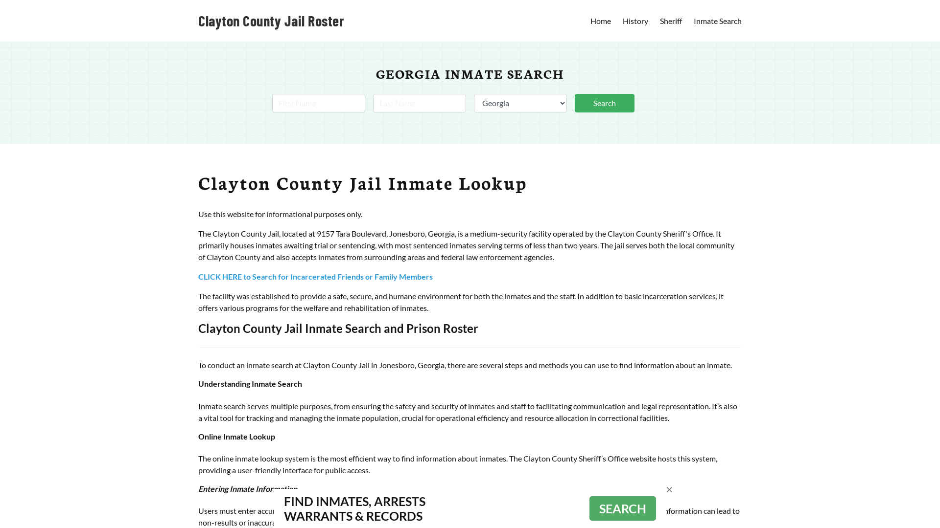 Clayton County Jail Roster Lookup, GA, Inmate Search