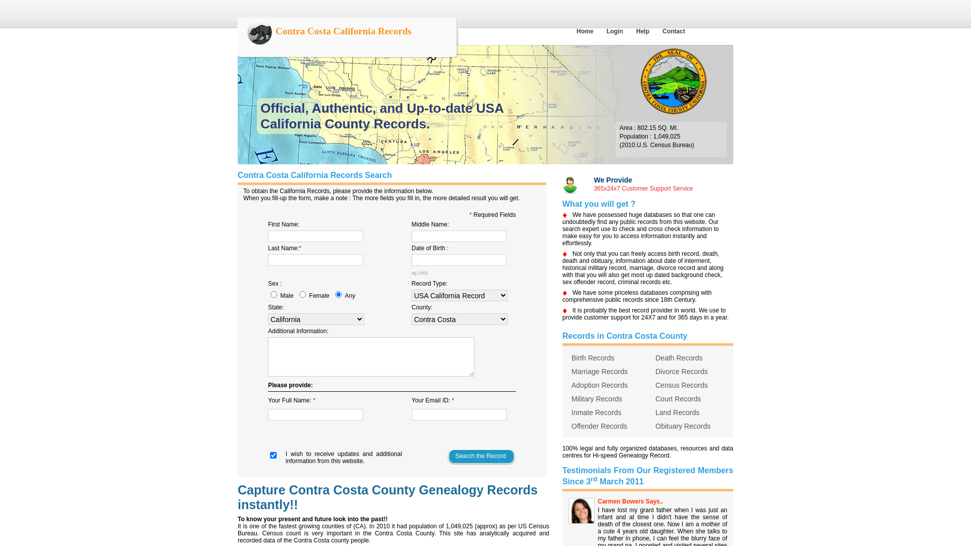 California Contra Costa County Records Search.