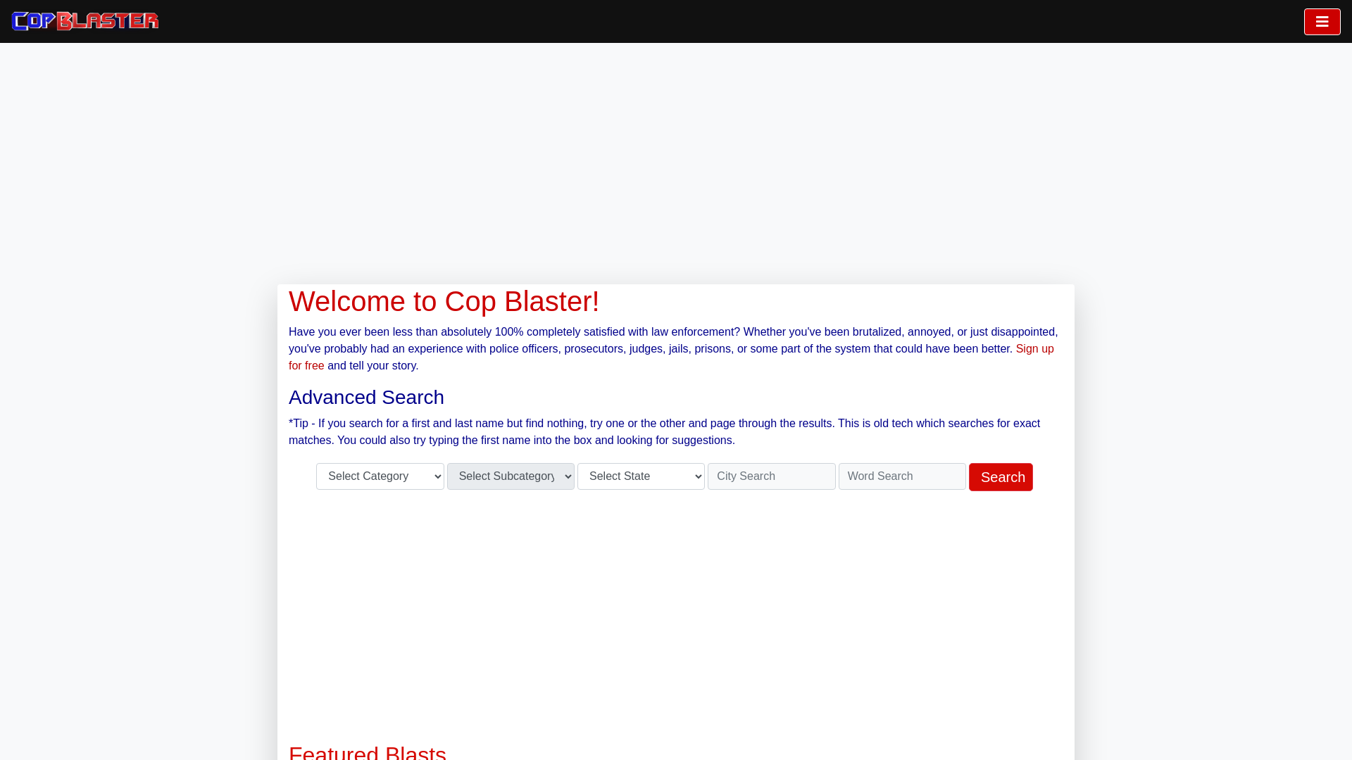 Cop Blaster: Police Misconduct Reporting & Monitoring