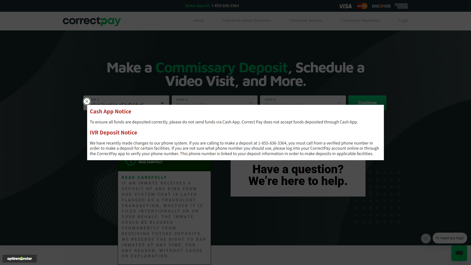 CorrectPay: Commissary Deposits, Video Visits, and Messaging