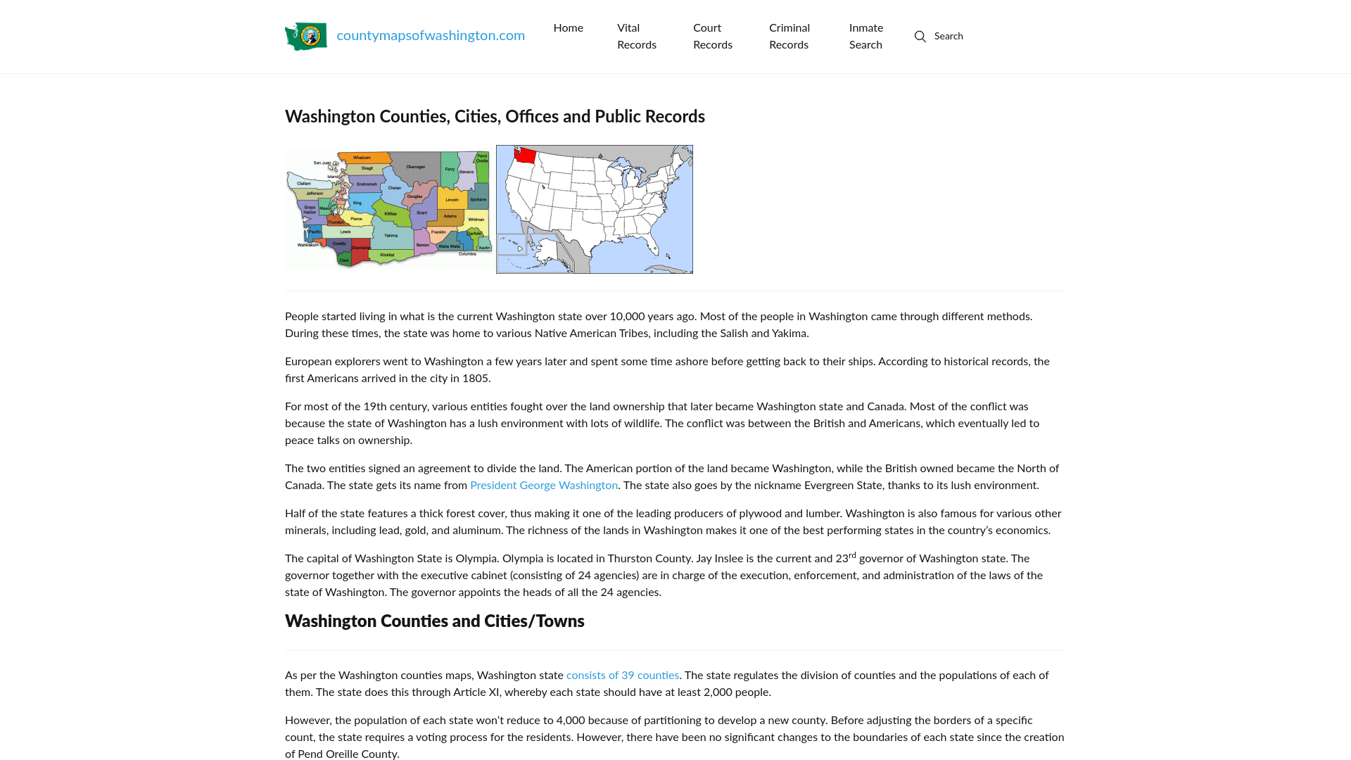 The State of Washington I Countymapsofwashington