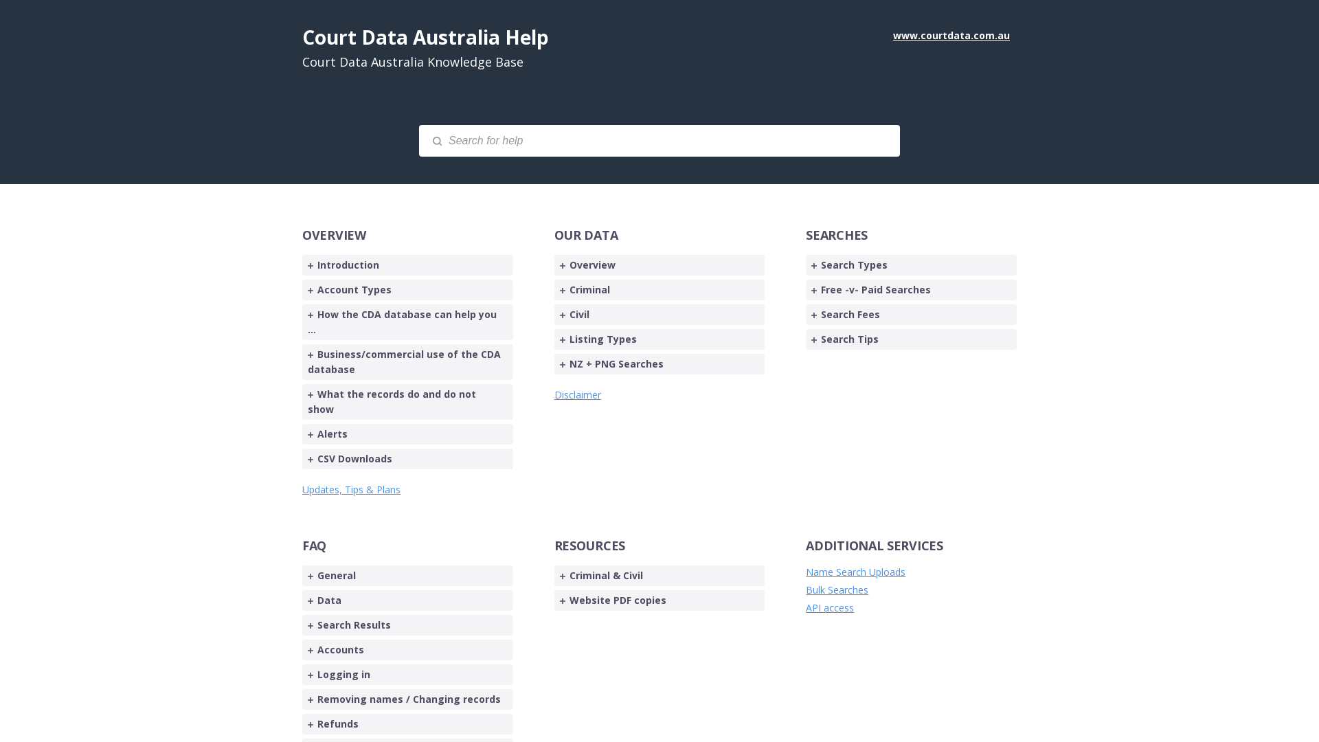 Court Data Australia Help - Court Data Australia Knowledge Base