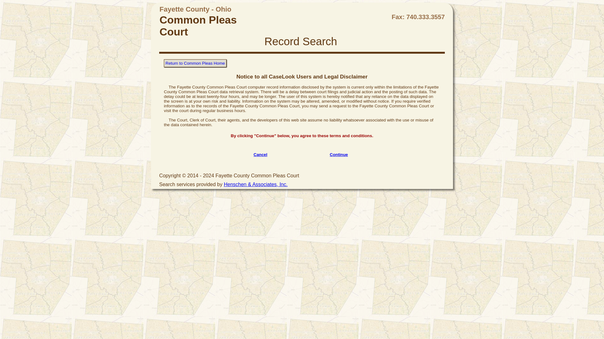 Fayette County Common Pleas Court - Record Search