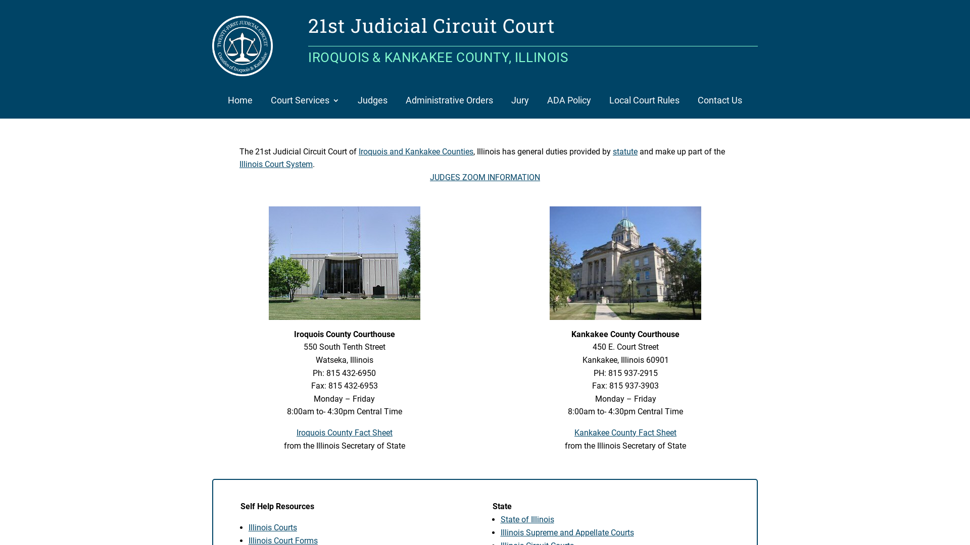 21st Judicial Circuit Court | Couties of Kankakee and Iroquois