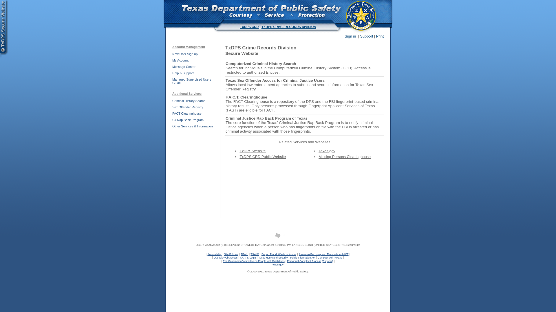 Home | TxDPS Crime Records Division