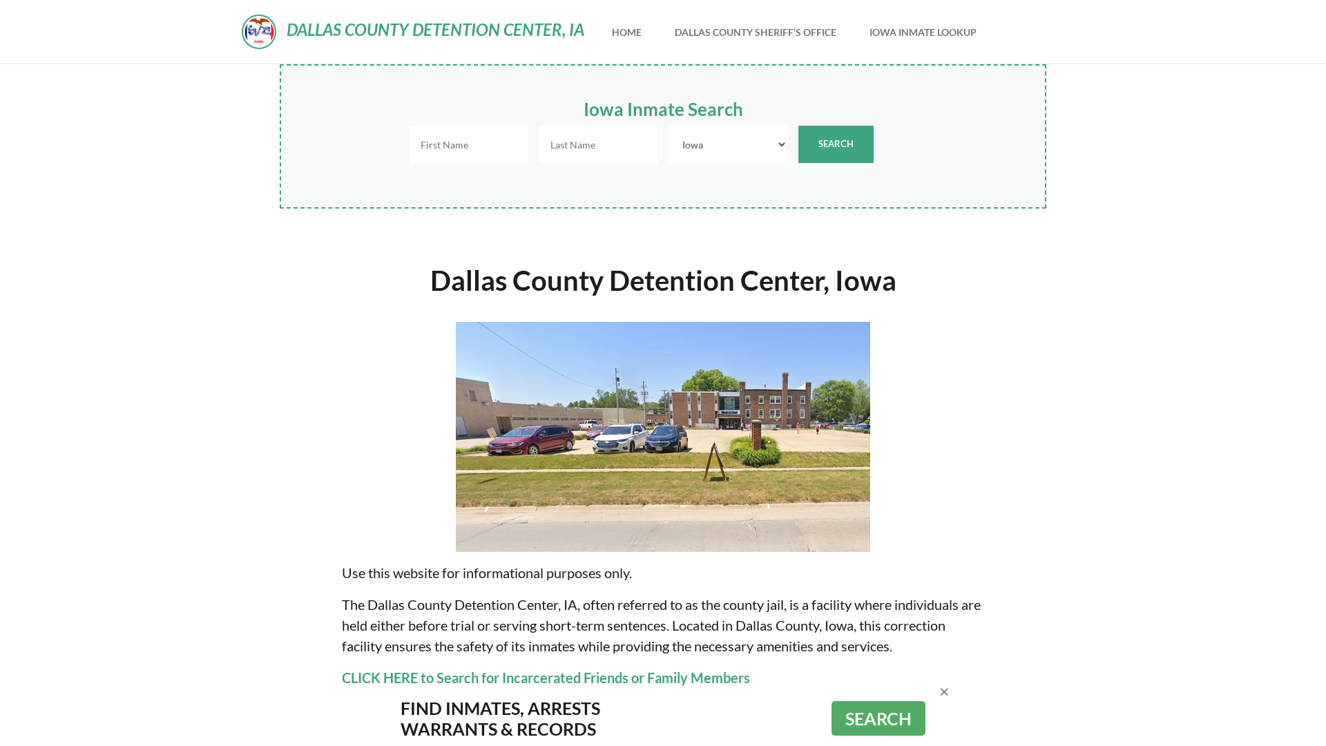 Dallas County Detention Center, IA Inmate Roster, Offender Search