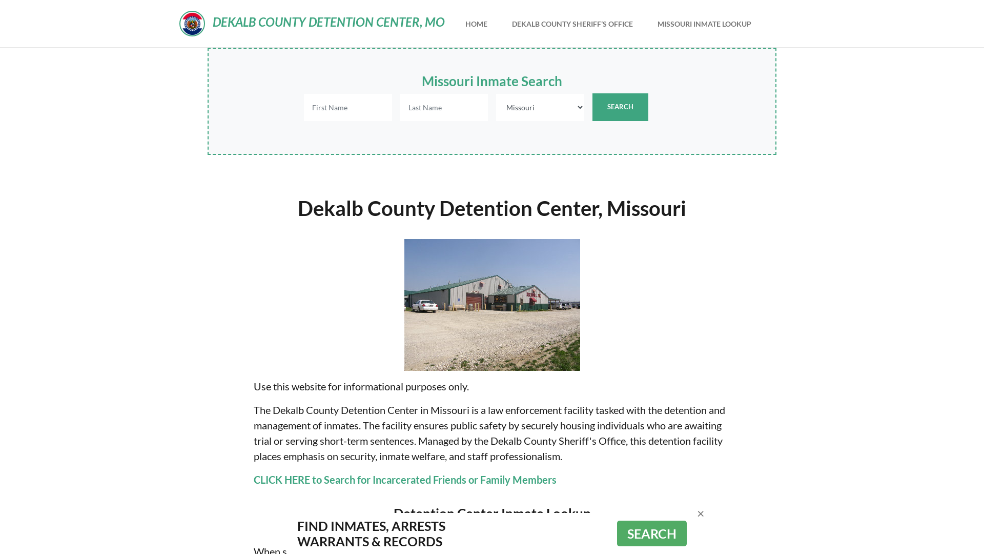 Dekalb County Detention Center, MO Inmate Roster, Offender Search