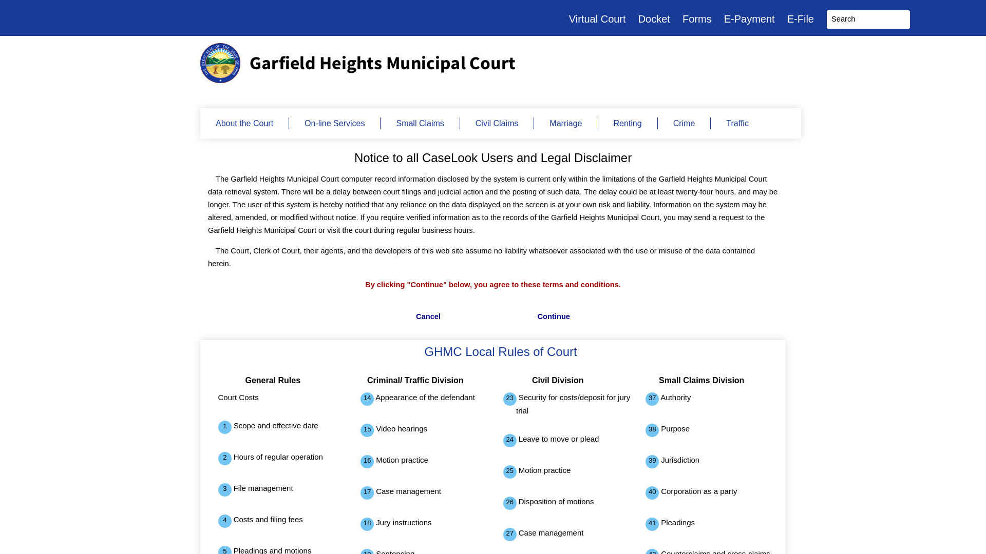 Garfield Heights - Record Search