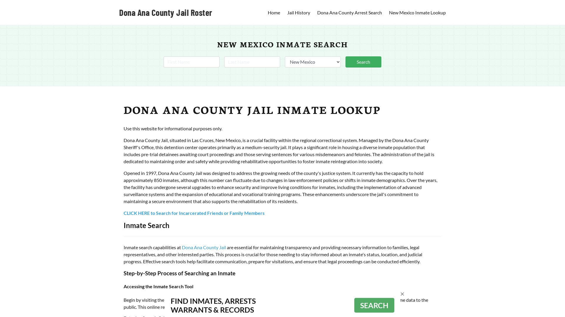 Dona Ana County Jail Roster Lookup, NM, Inmate Search