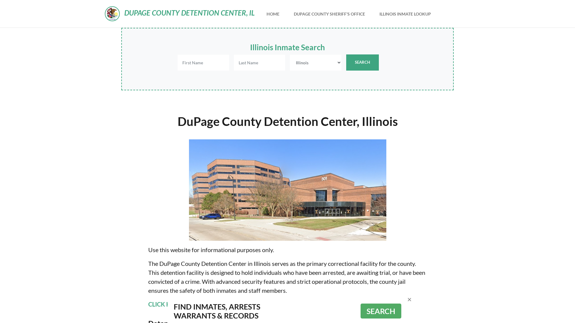 DuPage County Detention Center, IL Inmate Roster, Offender Search