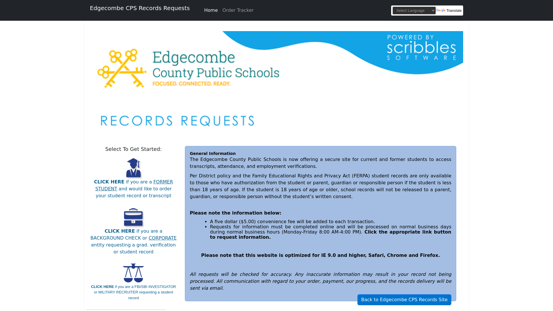 Edgecombe County Public Schools Transcripts and Records Requests