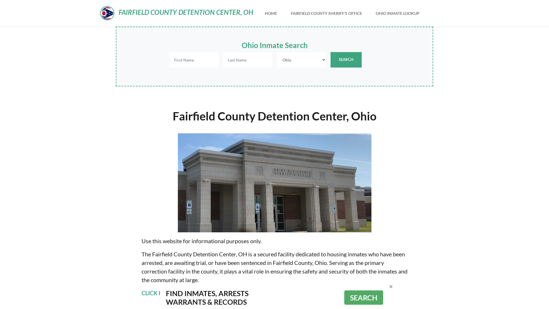 Fairfield County Detention Center, OH Inmate Roster, Offender Search