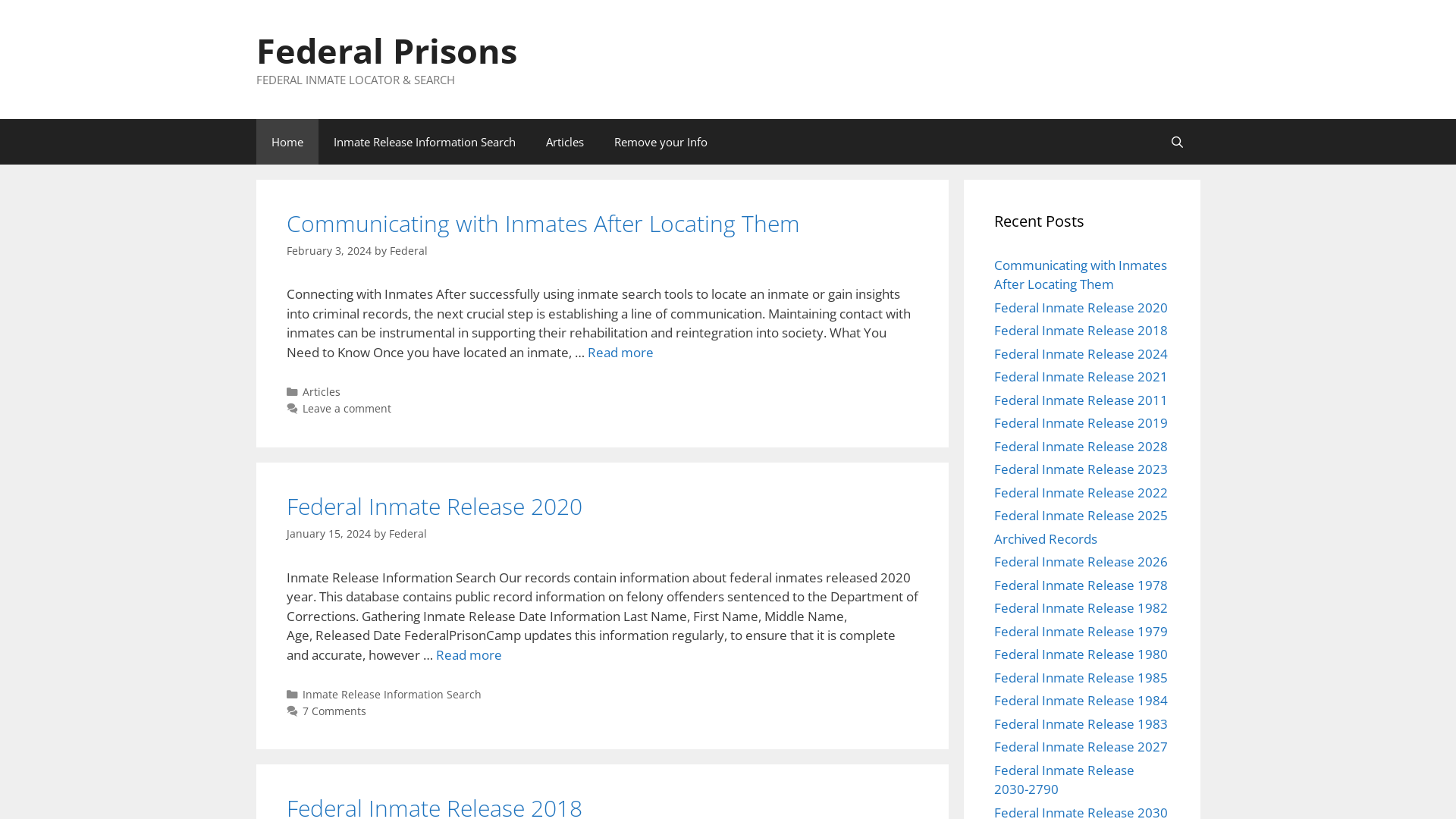 Federal Prisons – FEDERAL INMATE LOCATOR & SEARCH