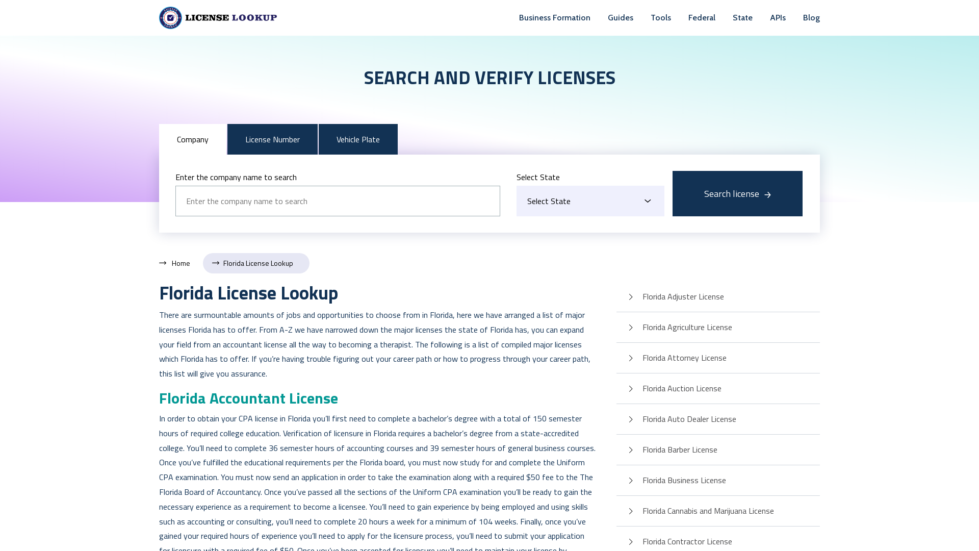 Florida License Lookup | License Lookup