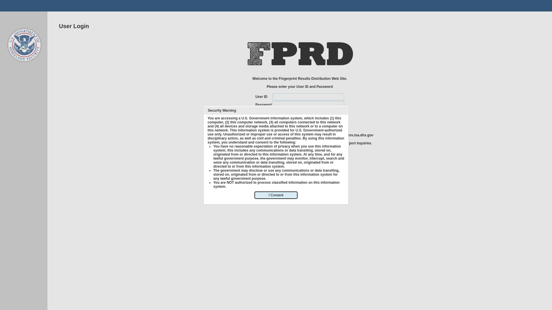 FPRD User Login