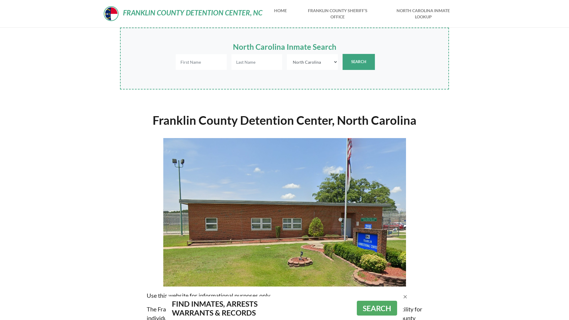 Franklin County Detention Center, NC Inmate Roster, Offender Search