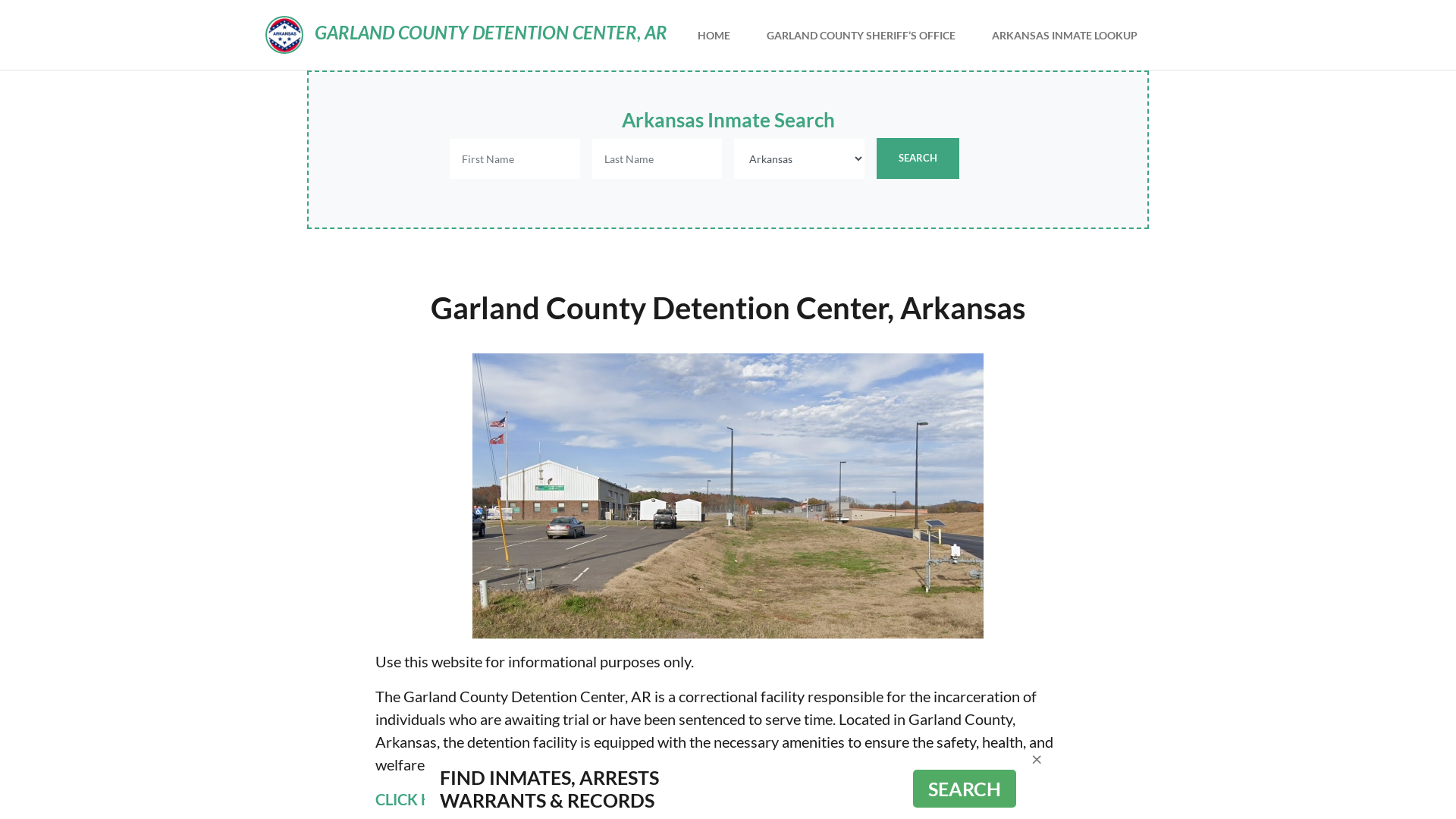 Garland County Detention Center, AR Inmate Roster, Offender Search