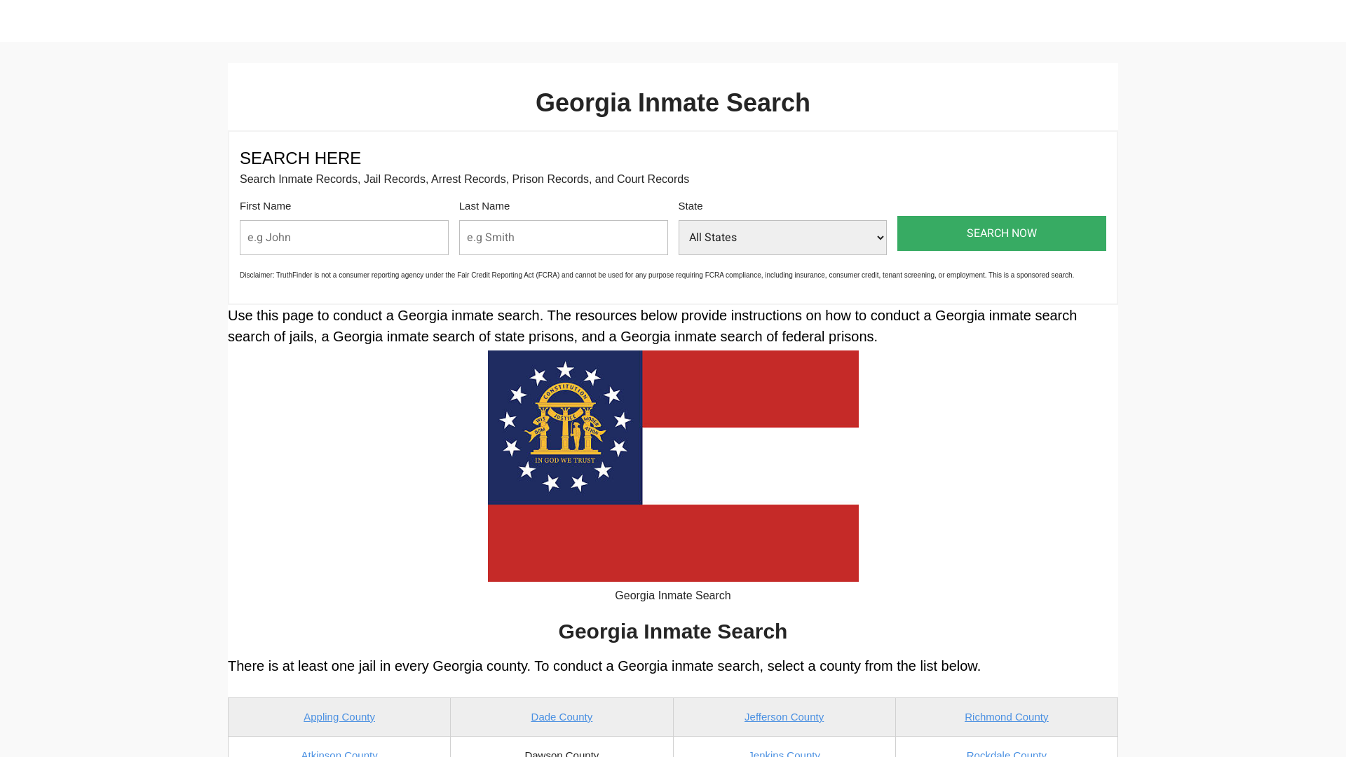 Georgia Inmate Search