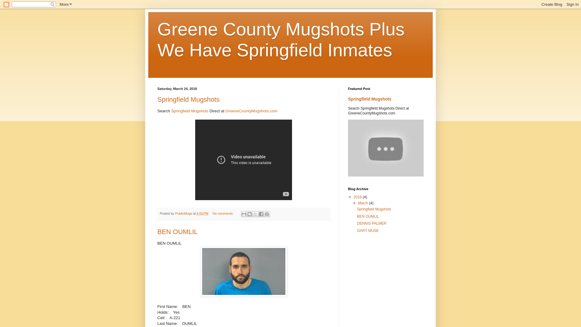 Greene County Mugshots Plus We Have Springfield Inmates