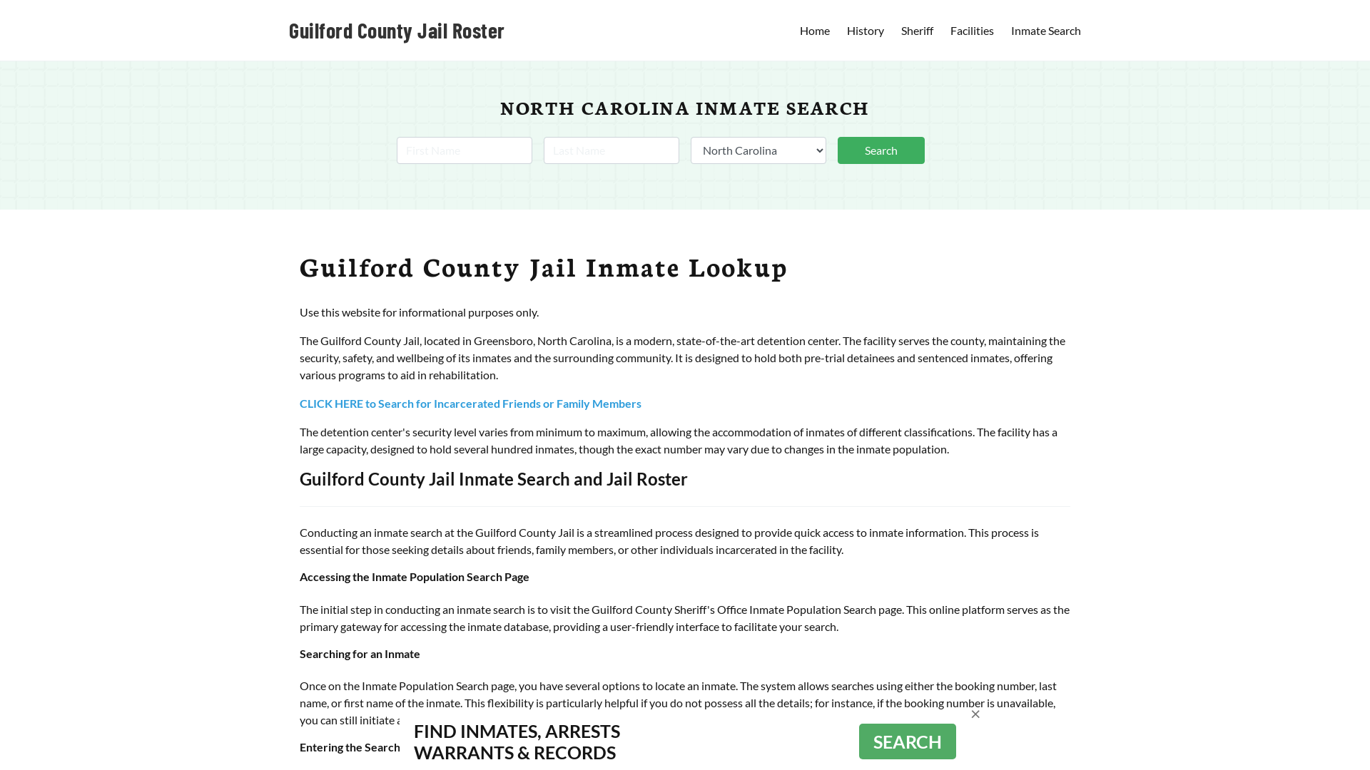 Guilford County Jail Roster Lookup, NC, Inmate Search