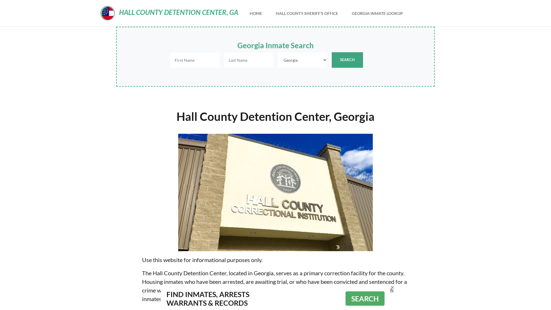 Hall County Detention Center, GA Inmate Roster, Offender Search