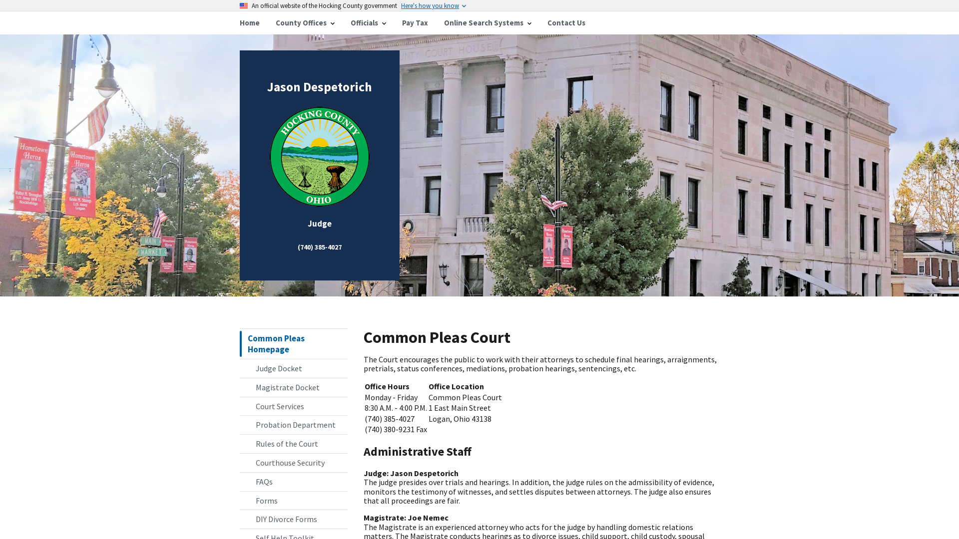 Common Pleas Court | Hocking County