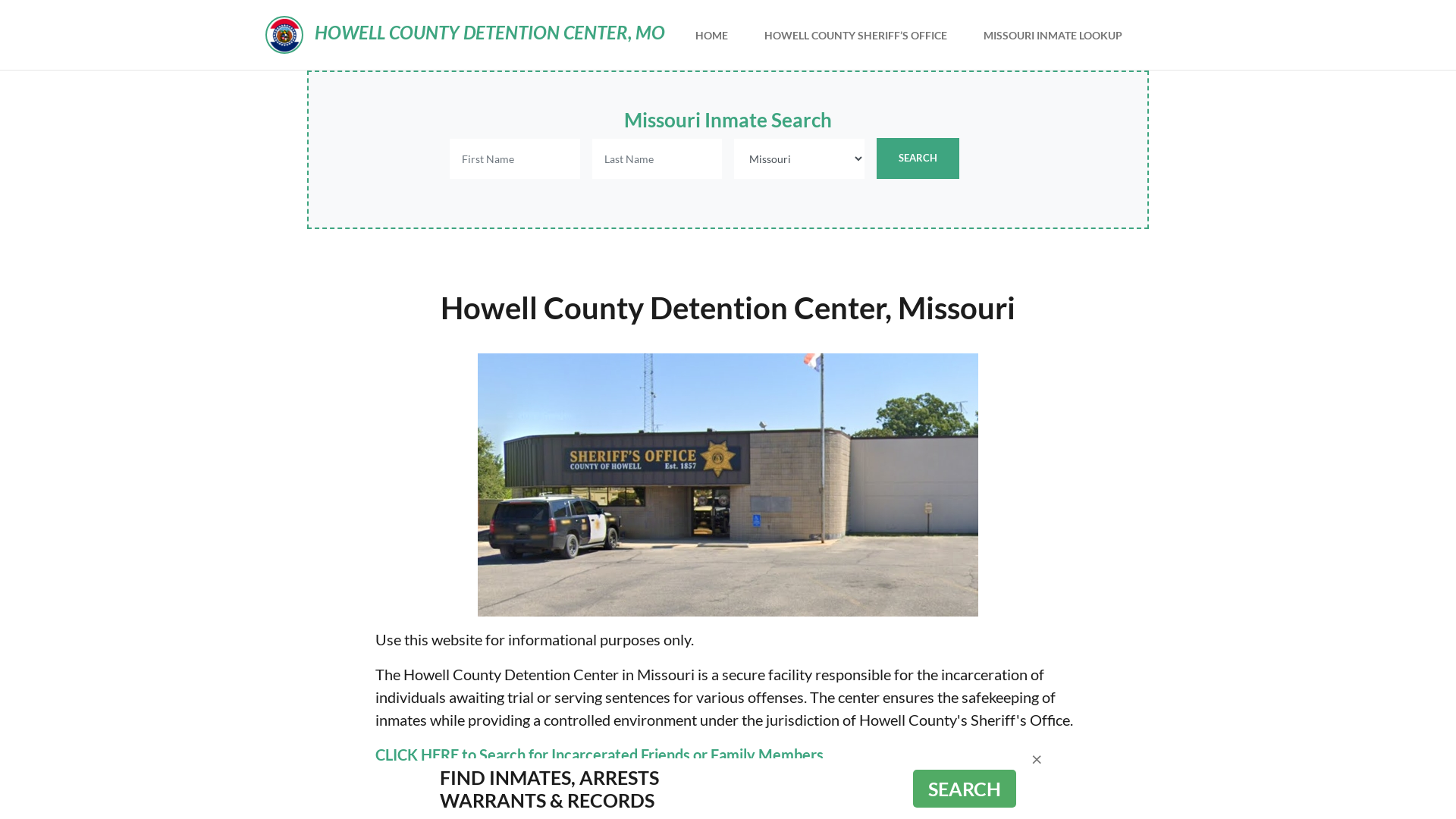 Howell County Detention Center, MO Inmate Roster, Offender Search