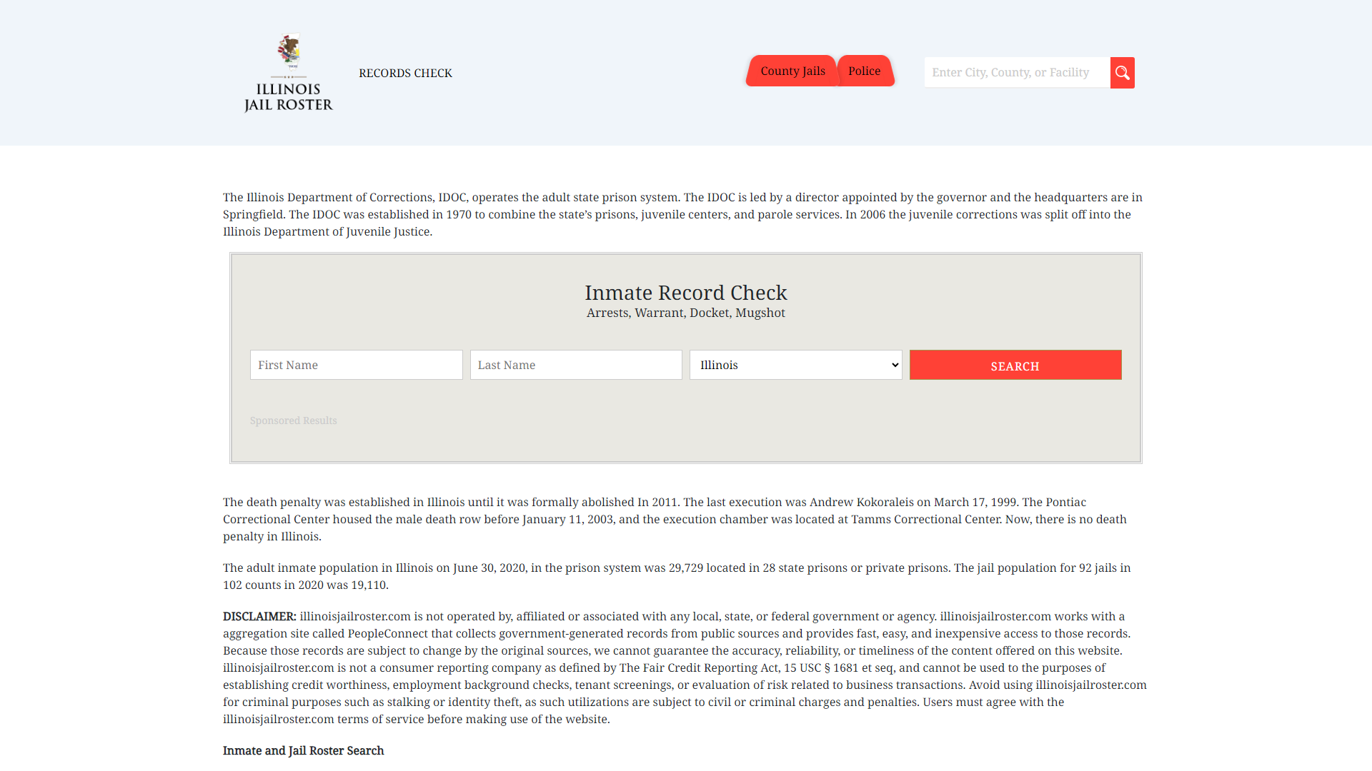 Jail Roster Search | Inmate Records in Illinois